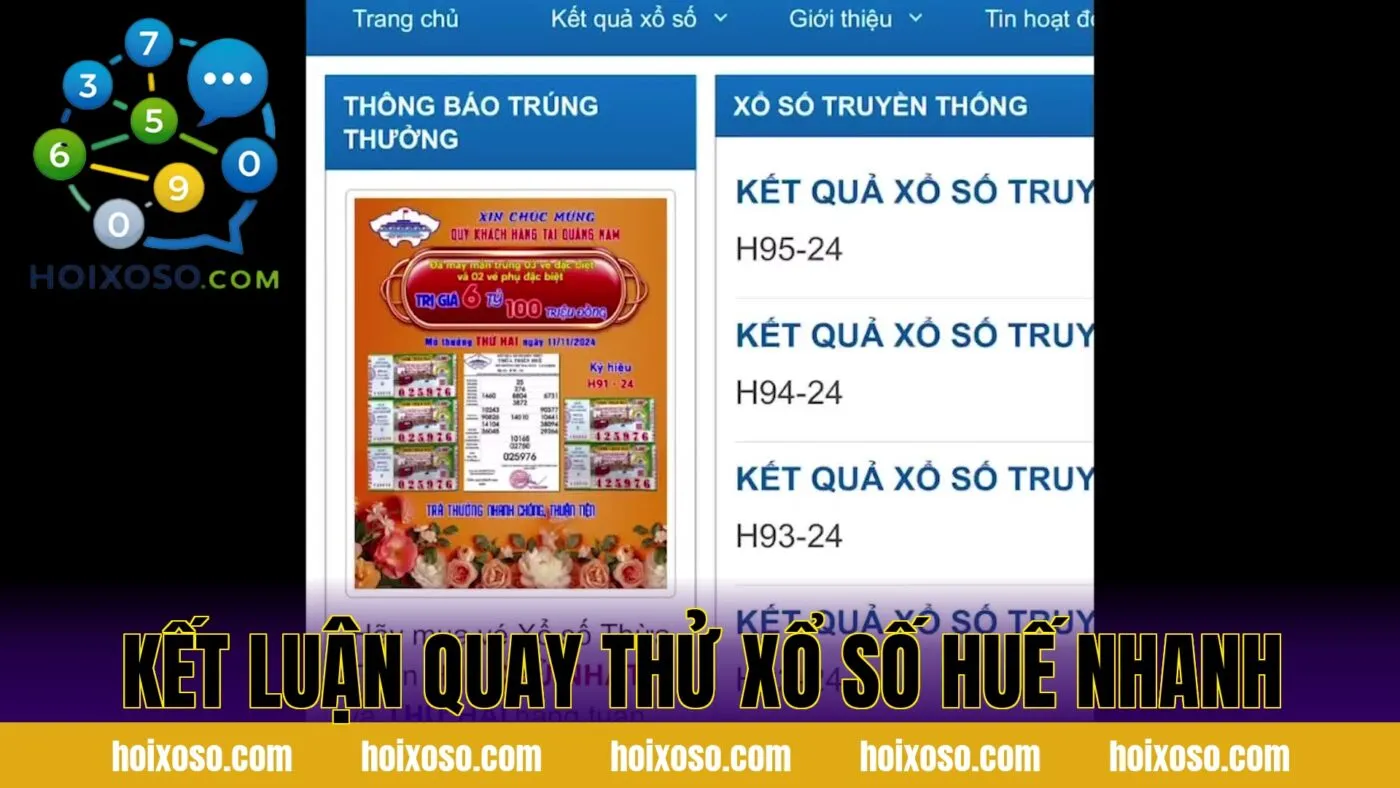 Kết luận quay thử xổ số Huế nhanh