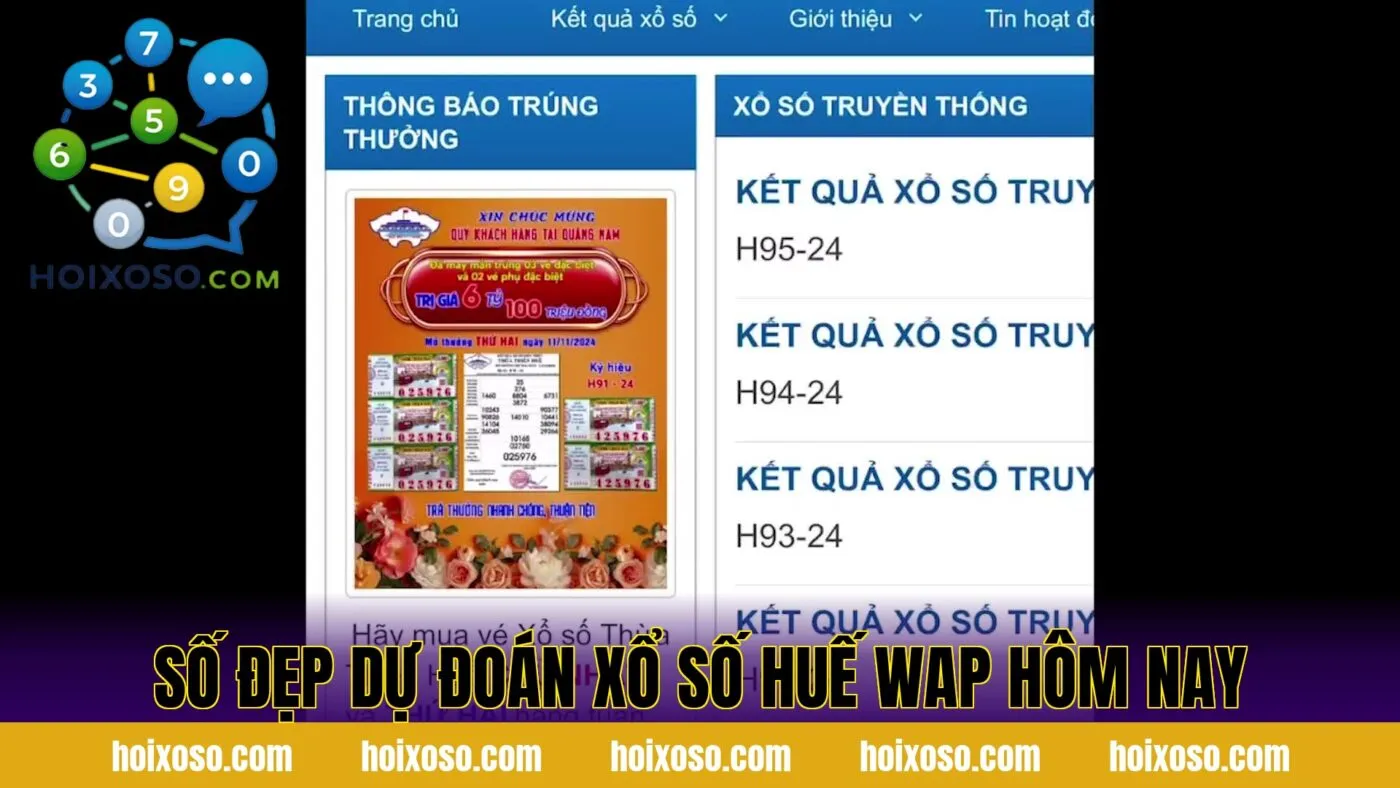 Số đẹp dự đoán xổ số Huế wap hôm nay