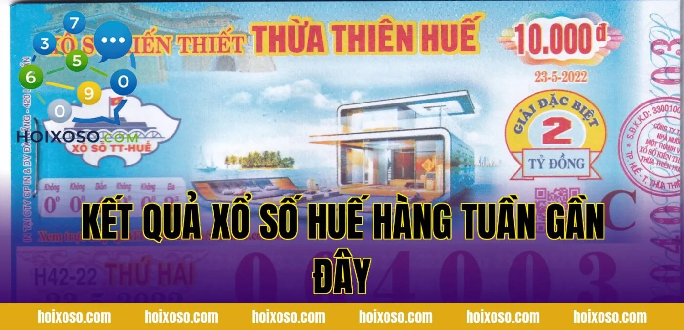 Kết quả xổ số Huế hàng tuần gần đây