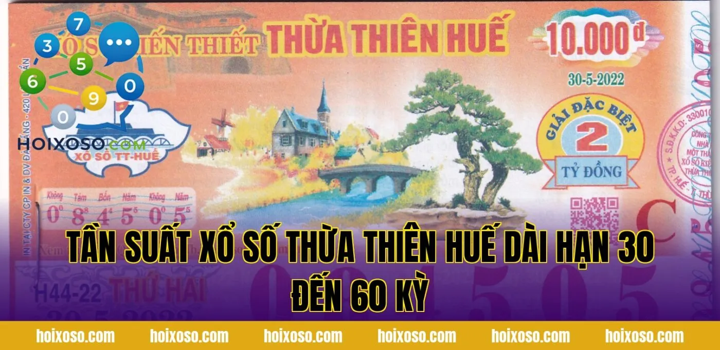 Tần suất xổ số Thừa Thiên Huế dài hạn 30 đến 60 kỳ