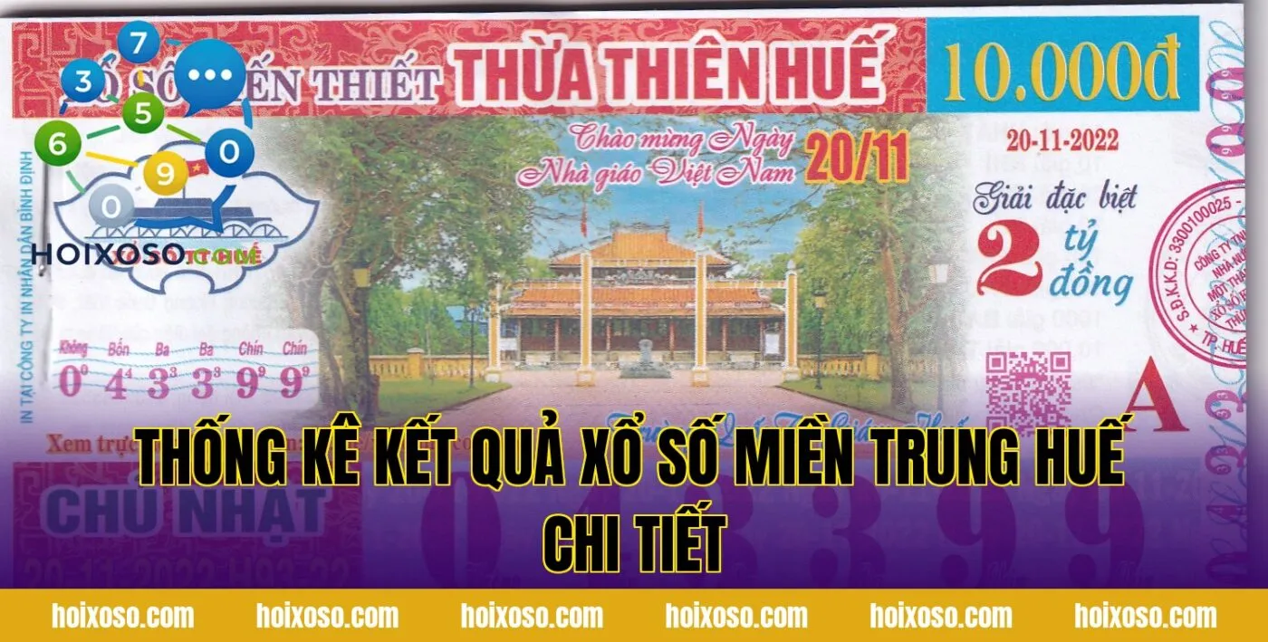 Thống kê kết quả xổ số miền Trung Huế chi tiết