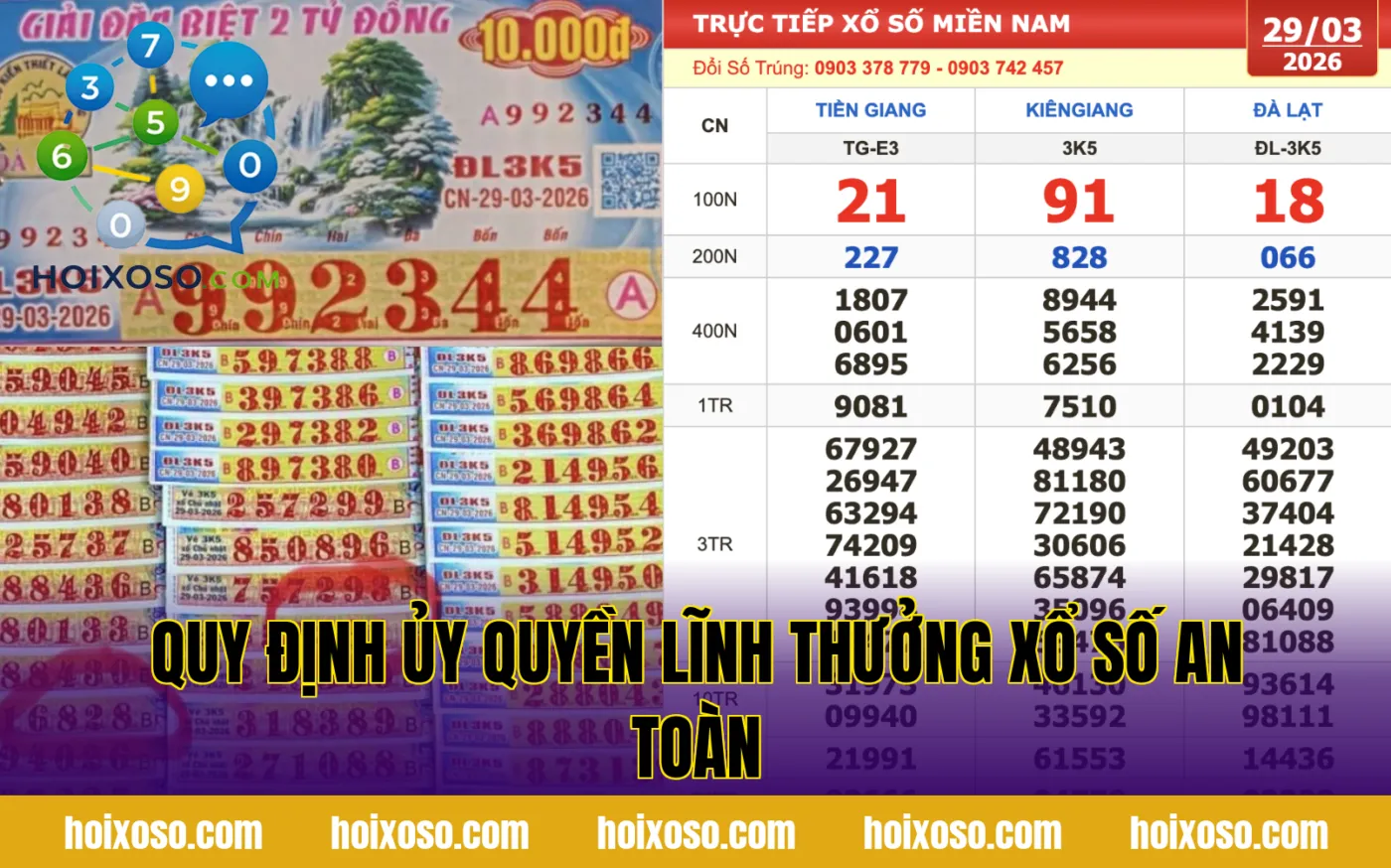 Quy định ủy quyền lĩnh thưởng xổ số an toàn