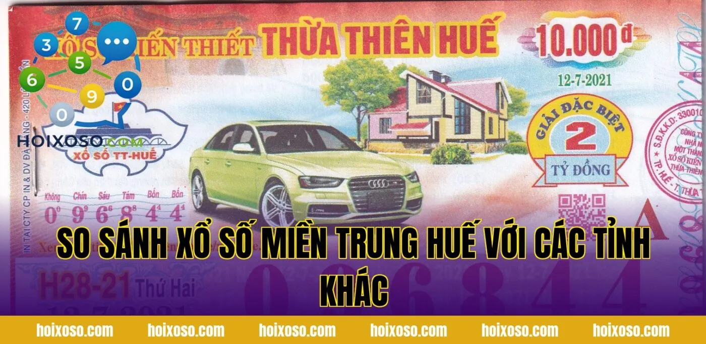 So sánh xổ số miền Trung Huế với các tỉnh khác