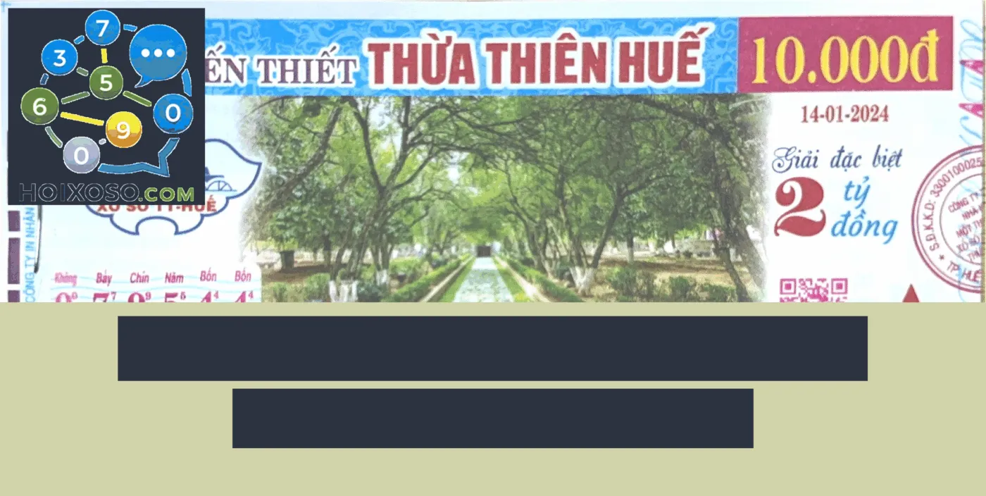 Bảng thống kê giải thưởng xổ số Thừa Thiên Huế hôm nay chi tiết