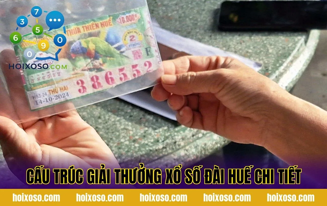 Cấu trúc giải thưởng xổ số đài Huế chi tiết